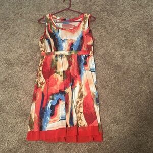 Simply vera wang summer dress size medium, multi colored, short sleeve.